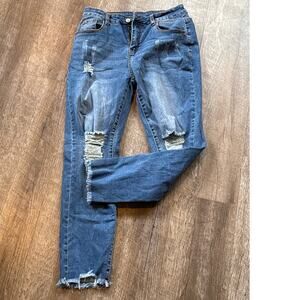 No Brand Skinny Jeans Distressed  Blue 6